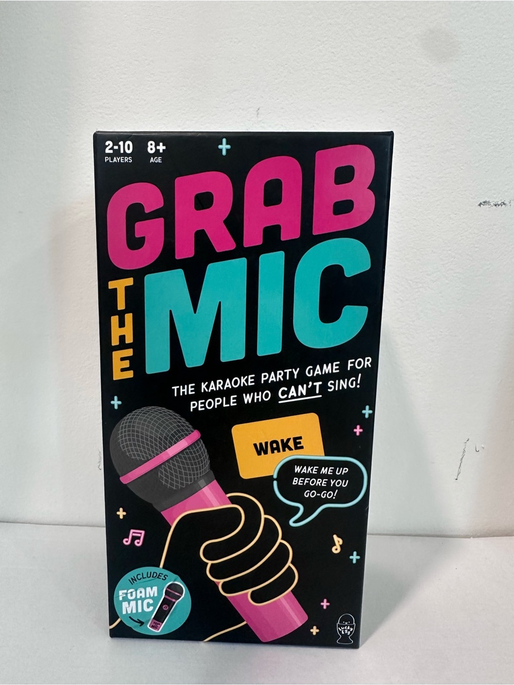 Grab the Mic Karaoke Party Game - Black with Pink microphone
